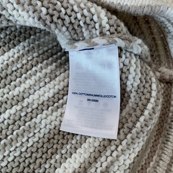 Lands’ End 💯% Cotton Women’s White Gray Button Down Cardigan Sweater Size Small - Picture 7 of 17